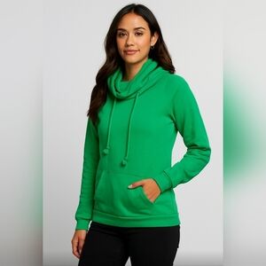 Lily & Lottie Women's Green Cowl Neck Sweater
